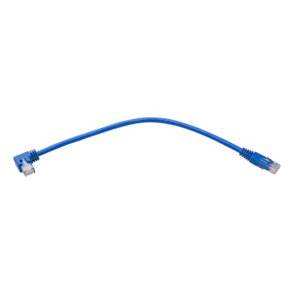 Tripp Lite series Right-Angle Cat6 Gigabit Molded UTP Ethernet Cable (RJ45 Right-Angle M to RJ45 M), Blue, 1 ft. (0.31 m)