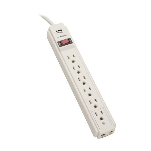 Tripp Lite series Protect It! 6-Outlet Surge Protector, 4 ft. (1.22 m) Cord, 900 Joules, Tel/Fax/Modem Protection