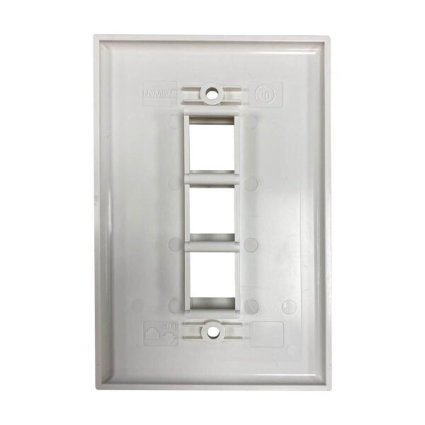 2cecb5cb5c75481c43141370d6ee6fef Tripp Lite series Safe-IT 3-Port Single-Gang Keystone Wall Plate, Antibacterial, Ivory Matte, TAA