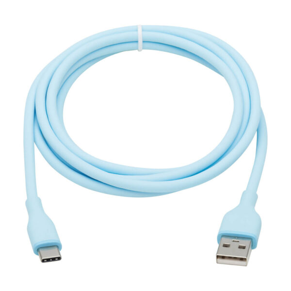 Tripp Lite series Safe-IT USB-A to USB-C Antibacterial Cable, USB 2.0, Ultra Flexible (M/M), Light Blue, 6 ft. (1.8 m)