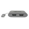 Tripp Lite series USB-C Adapter, Dual HDMI 4K MST Adapter (M/2xF), Gray