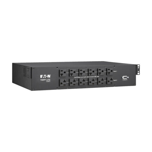 Tripp Lite series 2.9kW 120V Single-Phase ATS/Monitored PDU - 24 5-15/20R & 1 L5-30R Outlets, Dual L5-30P Inputs, 10 ft. Cords, 2U, TAA