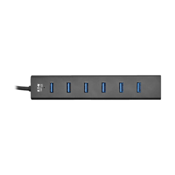 2dcb90576ac9de6e1db5bf3b030151bc-1 Tripp Lite series 7-Port USB-A Mini Hub - USB 3.x (5Gbps), International Plug Adapters, Aluminum Housing