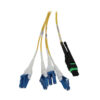 Tripp Lite series Preloaded Fiber Panel, 1U - 2x (12F MTP/MPO-APC to 4x LC Duplex F/M) 8F Trunk Cables, OS2 Singlemode, 20 m (65.6 ft.)