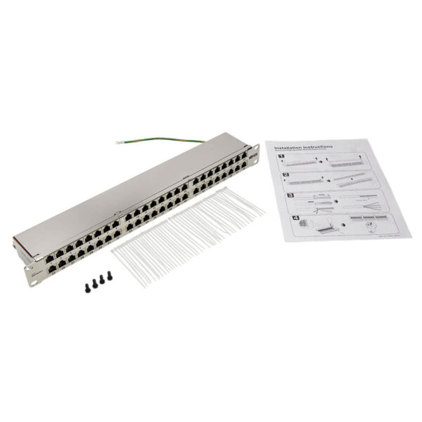 2ead16366374df41f530eb61a206ebf9 Tripp Lite series Cat5e/Cat6 48-Port Patch Panel - Shielded, Krone IDC, 568A/B, RJ45 Ethernet, 1U Rack-Mount, TAA - N252-048-SH-K