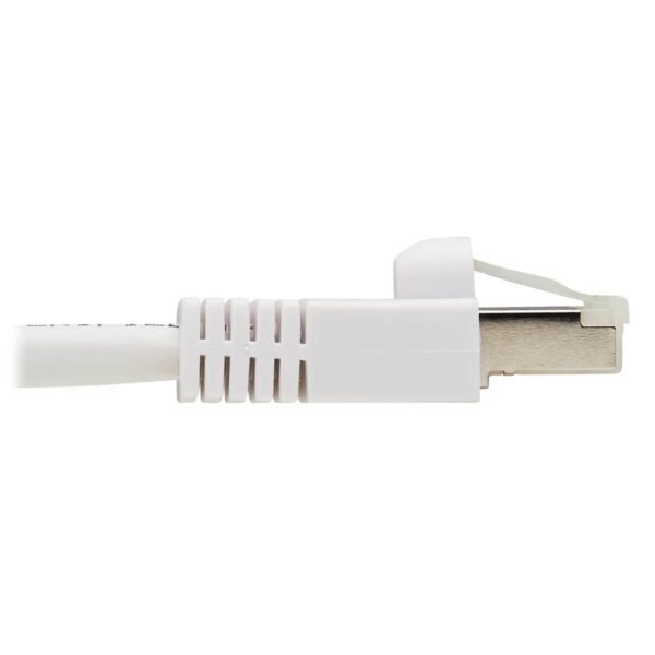 Tripp Lite series Safe-IT Cat6a 10G Snagless Antibacterial S/FTP Ethernet Cable (RJ45 M/M), PoE, White, 7 ft. (2.13 m), TAA