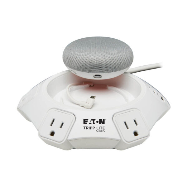 Tripp Lite series Conference Power Surge Protector - 4 NEMA 5-15R Outlets, USB-C & 3 USB-A Ports, Micro-USB, 8 ft. Cord