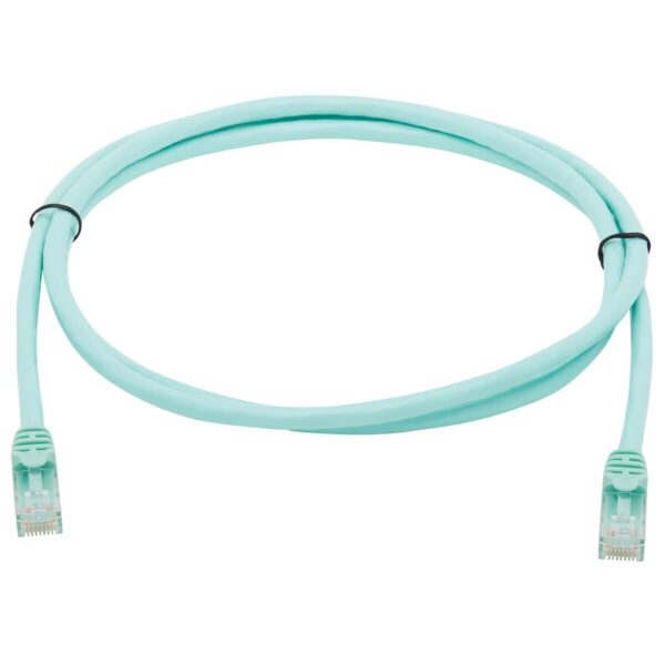 Tripp Lite series Cat6a 10G Snagless UTP Ethernet Cable (RJ45 M/M), Aqua, 7 ft. (2.13 m)
