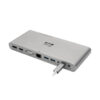 Tripp Lite USB-C Triple-Display Dock, 4K HDMI/DisplayPort, VGA, USB 3.x 5Gbps Hub, GbE, 100W PD Charging, Thunderbolt 3, Silver - U442-DOCK4-S