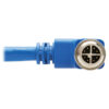 2ee7f50078d2aa298b7b147a9a537e9d-2 Tripp Lite series M12 X-Code Cat6a 10G F/UTP CMR-LP Shielded Ethernet Cable (Right-Angle M/M), IP68, PoE, Blue, 3 m (9.8 ft.), TAA