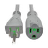 2f3697751bc9370016bcf27bb2cb0533-2 Tripp Lite series Hospital-Grade Extension Cord, NEMA 5-15P to NEMA 5-15R - Green Dot, 15A, 125V, 14 AWG, 6 ft. (1.83 m), Gray