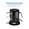 Tripp Lite series 6-Outlet Surge Protector Tower, 3x USB-A, 1x USB-C, 8 ft. Cord, 5-15P Plug, 1800 Joules, Black