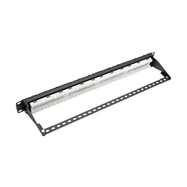 Tripp Lite series 24-Port 1U Rack-Mount Cat6a 110 Patch Panel with Cable Management Bar, 110 Punchdown, RJ45, TAA