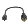 Tripp Lite series Power Cord Adapter, NEMA 5-15R to NEMA L5-15P - Heavy-Duty, Locking, 15A, 120V, 14 AWG, 1 ft. (0.31 m), Black
