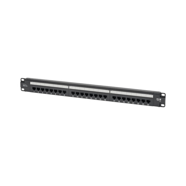 Tripp Lite series Cat5e 24-Port Patch Panel - PoE+ Compliant, 110/Krone, 568A/B, RJ45 Ethernet, 1U Rack-Mount, TAA