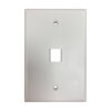 Tripp Lite series Safe-IT 1-Port Single-Gang Keystone Wall Plate, Antibacterial, Ivory Matte, TAA