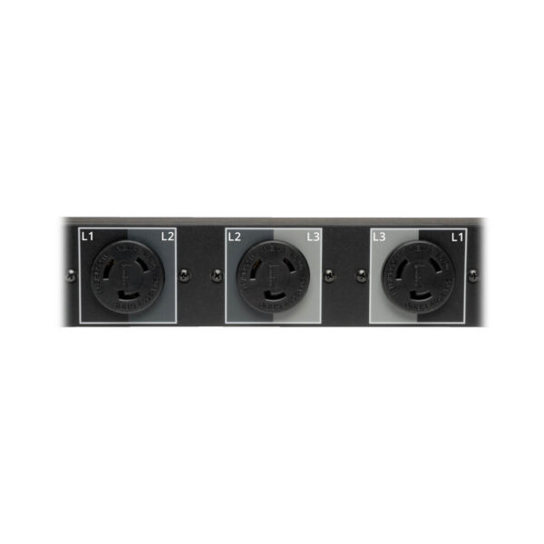 Tripp Lite series 5.7kW 3-Phase Local Metered PDU, 208/120V Outlets (21 5-15/20R, 6 L6-20R), L21-20P, 6 ft. (1.83 m) Cord, 0U Vertical, TAA