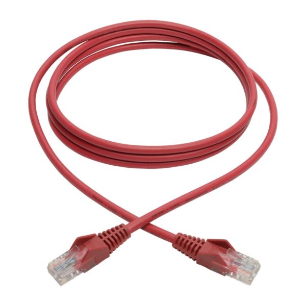 306e79b3de6175cf1ff7456fba84e384 Tripp Lite series Cat5e 350 MHz Snagless Molded (UTP) Ethernet Cable (RJ45 M/M), PoE - Red, 6 ft. (1.83 m)