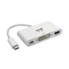 Tripp Lite series USB-C to DVI Adapter with USB 3.x (5Gbps) Hub Port and PD Charging, White