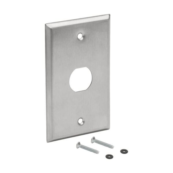 Tripp Lite series 1-Port Single Gang Faceplate, Stainless Steel, Industrial Grade, IP44, TAA