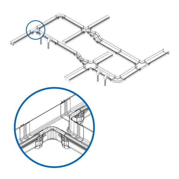 Tripp Lite series Toolless Horizontal 90-Degree T-Junction for Fiber Routing System, 120 mm (5 in.)