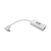Tripp Lite series USB-C to Gigabit Network Adapter with Right Angle USB-C, Thunderbolt 3 Compatibility - White