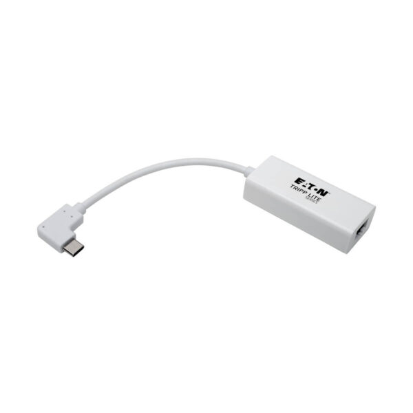 Tripp Lite series USB-C to Gigabit Network Adapter with Right Angle USB-C, Thunderbolt 3 Compatibility - White
