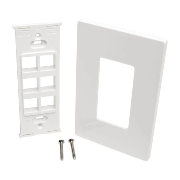 30ff979acfecf006a5e002bdf114cf47 Tripp Lite series 6-Port Keystone Single-Gang Faceplate, White, TAA - N080-106