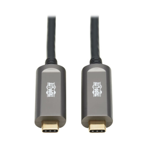 Tripp Lite series USB-C AOC Cable (M/M) - USB 3.2 Gen 2 (10 Gbps) Plenum-Rated Fiber Active Optical Cable - Data Only, Black, 10 m (33 ft.)