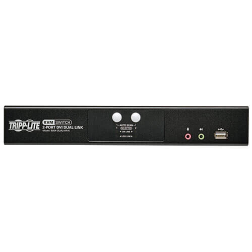 Tripp Lite series 2-Port DVI Dual-Link / USB KVM Switch with Audio and Cables, TAA