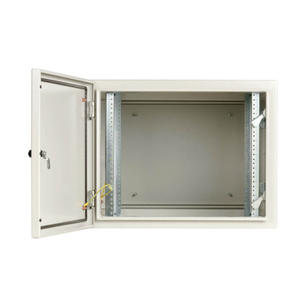 Tripp Lite series SmartRack Industrial Enclosure with Lock - NEMA 4, Wall Mount, Metal Construction, Hinged Back, 32 in. Depth, 9U, Gray