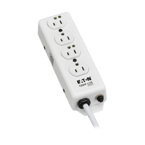 Tripp Lite series Safe-IT Medical-Grade Power Strip, UL 1363, 4 Hospital-Grade Outlets, Antimicrobial, 15 ft. (4.6 m) Cord