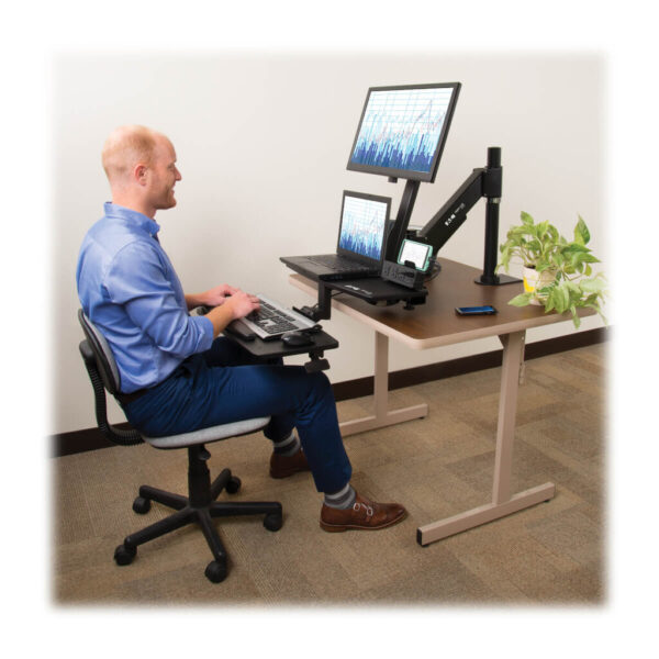 Tripp Lite series Height-Adjustable Sit-Stand Workstation, Single-Monitor, Clamp-On