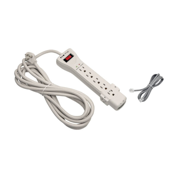 Tripp Lite series Protect It! 7-Outlet Surge Protector, 15 ft. (4.57 m) Cord, 2520 Joules, Fax/Modem Protection, RJ11