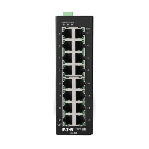 Tripp Lite series 16-Port Lite Managed Industrial Gigabit Ethernet Switch - 10/100/1000 Mbps, -10° to 60°C, DIN Mount, TAA
