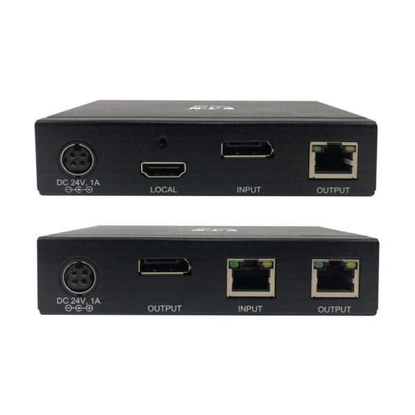 Tripp Lite series DisplayPort over Cat6 Extender Kit, Transmitter and Receiver with Repeater, 4K, 4:4:4, PoC, 230 ft. (70.1 m), TAA