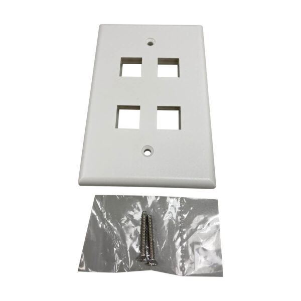 Tripp Lite series Safe-IT 4-Port Single-Gang Keystone Wall Plate, Antibacterial, Ivory Matte, TAA