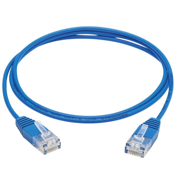 3390f0f265d0dfda4f7126ab56e51795 Tripp Lite series Cat6 Gigabit Molded Ultra-Slim UTP Ethernet Cable (RJ45 M/M), Blue, 3 ft. (0.91 m)
