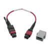 Tripp Lite series MTP/MPO Parallel Optics Base-8 Migration Fiber Adapter, Polarity C to B, 12 Fiber, 40GB/100GB, OM4 M/F, Magenta, 8 in.