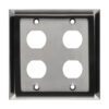 Tripp Lite series 4 Port Double Gang Faceplate, Stainless Steel, Industrial Grade, IP44, TAA