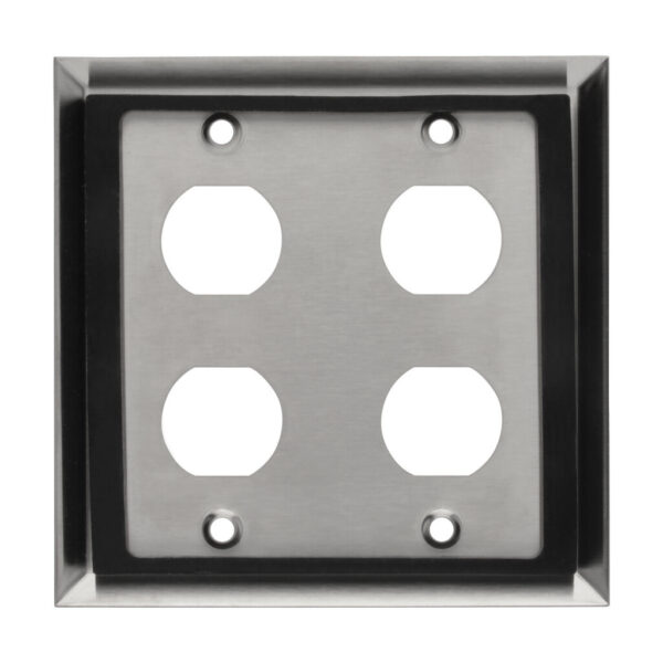 Tripp Lite series 4 Port Double Gang Faceplate, Stainless Steel, Industrial Grade, IP44, TAA
