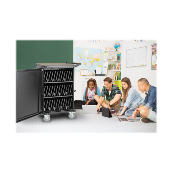 Tripp Lite series Multi-Device Charging Cart, 36 AC Outlets, Chromebooks and Laptops, 230V, BS 1363, Black