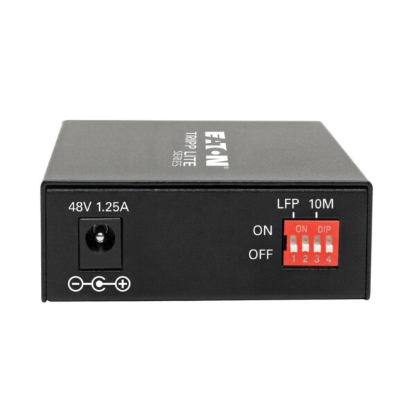 34357be80e25bda11a520a65cf353e0a Tripp Lite series Gigabit Singlemode Fiber to Ethernet Media Converter, POE+ - 10/100/1000 SC, 1310 nm, 20 km (12.4 mi.)