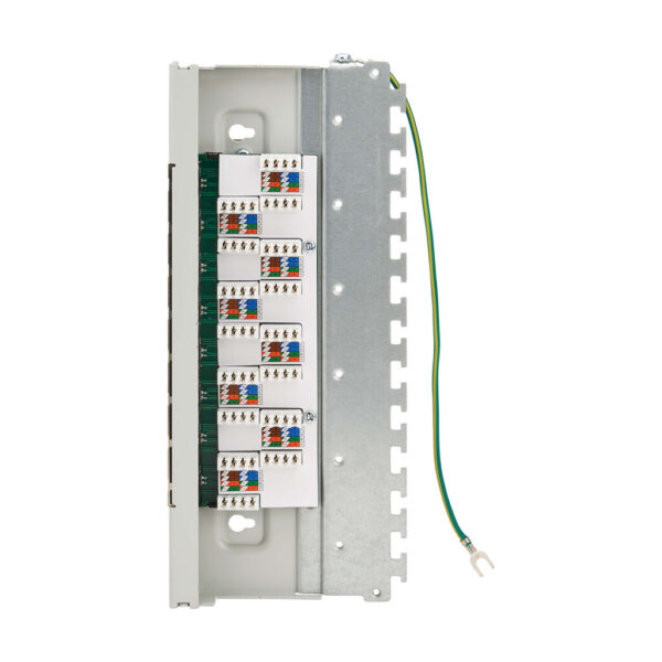 Tripp Lite series Cat6a STP Patch Panel, 8 Ports, DIN Rail or Wall Mount, TAA