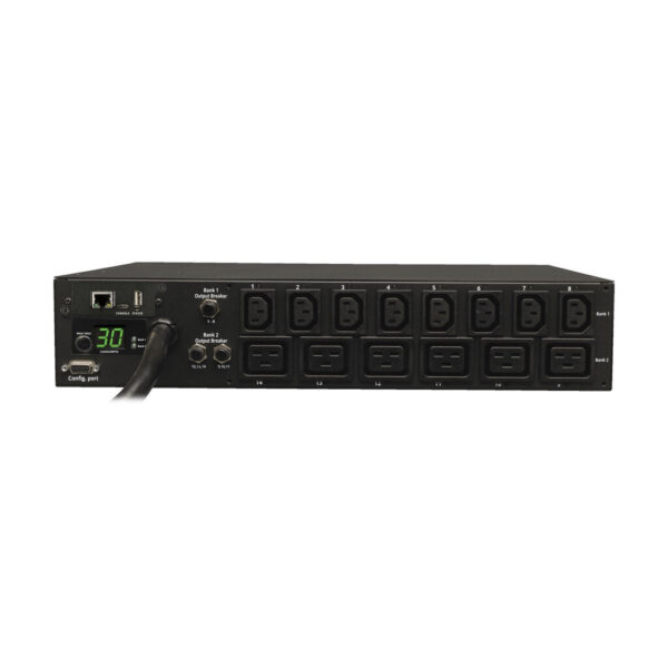 3488670f12dfbea2125617a5cbe74fc2 Eaton 5.5kW Single-Phase Switched PDU - LX Interface, 208/230V Outlets (8 C13 & 6 C19), L6-30P Input, 15 ft. (4.57 m) Cord, 2U Rack-Mount, TAA