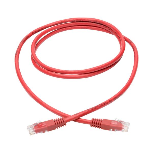 Tripp Lite series Cat6 Gigabit Molded (UTP) Ethernet Cable (RJ45 M/M), PoE, Red, 5 ft. (1.52 m)