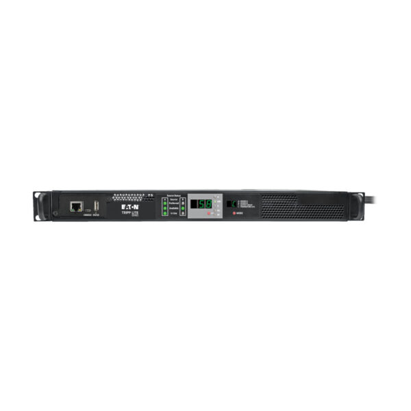 Tripp Lite series 5.8kW Single-Phase Monitored Automatic Transfer Switch PDU, 2 200-240V 30A L6-30P Inputs, 1 L6-30R Outlet, 1U