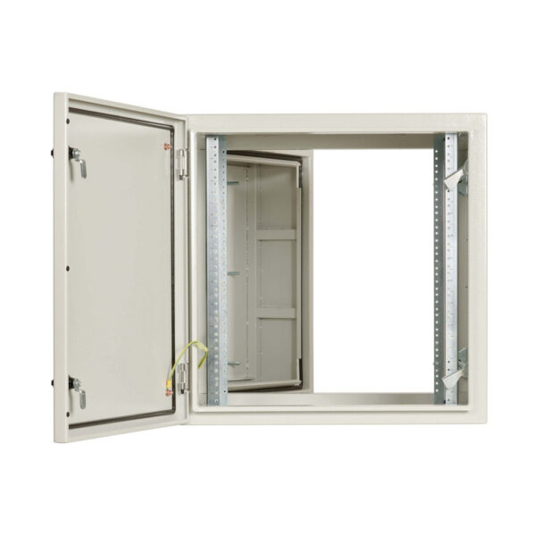 Tripp Lite series SmartRack Industrial Enclosure with Lock - NEMA 4, Wall Mount, Metal Construction, Hinged Back, 28 in. Depth, 12U, Gray