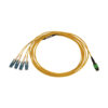 Tripp Lite series 40/100/400G Singlemode 9/125 OS2 Breakout Fiber Optic Cable (12F MTP/MPO-APC to 4x Duplex SN-UPC F/M), LSZH, Yellow, 3 m (9.8 ft.)