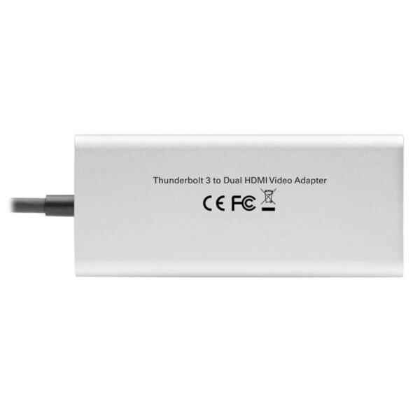 35a0ce8d30650040327f8f8b434a72cc Tripp Lite series Dual-Monitor Thunderbolt 3 to HDMI Adapter (M/2xF) - 4K 60 Hz, 4:4:4, Silver